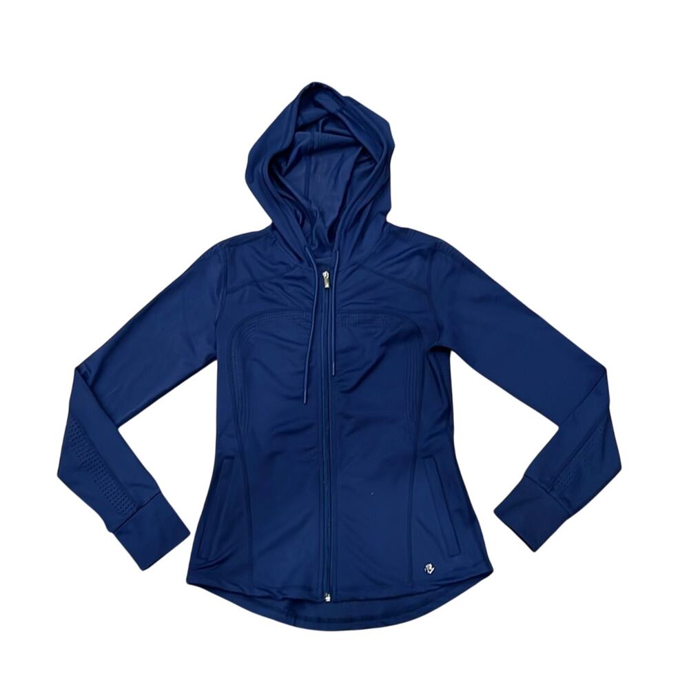 Buffbunny Women's Breathable Full Zip Hoodie Dark Blue Size M